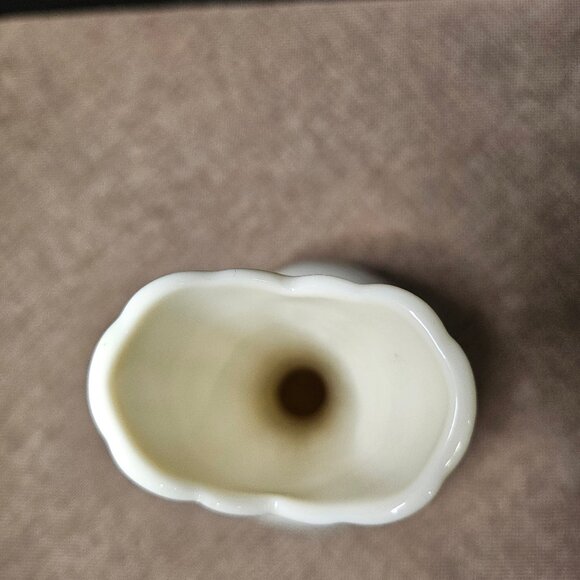 Vintage Lenox China Wheat Pattern 8" Vase Ivory Bulb 24 Karat Gold Trim - Picture 7 of 9